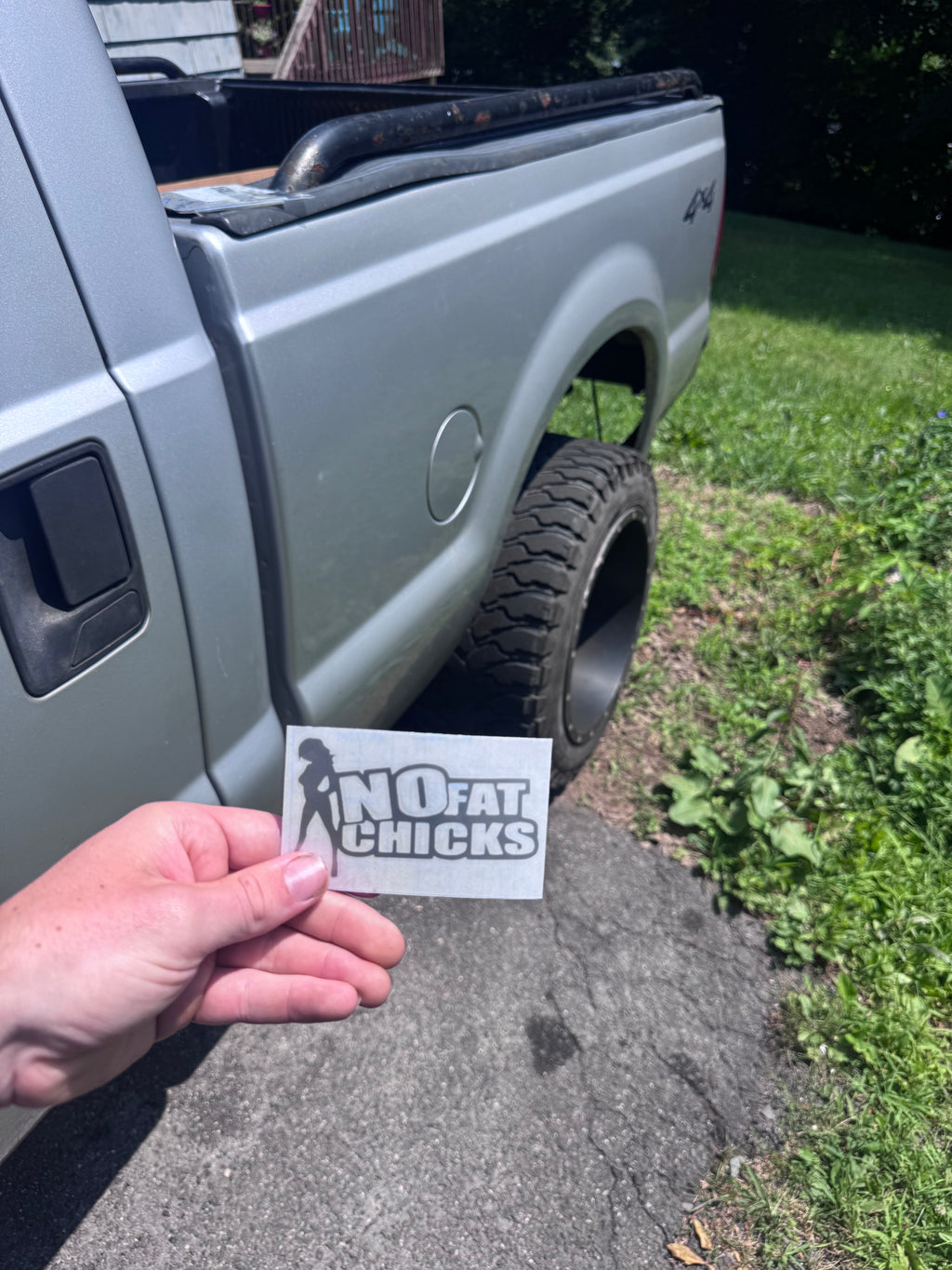 No Fat Chicks vehicle decal